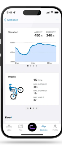 Trükkellenőrzés képernyő a Bosch eBike Flow alkalmazásban